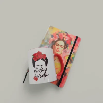 Pack regalo libreta + taza Frida khalo
