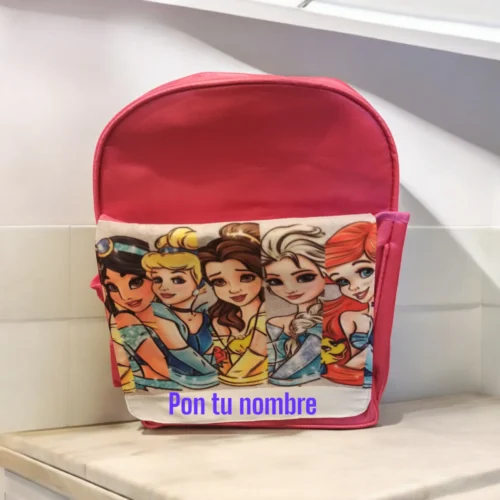 Mochila escolar princesas personalizable