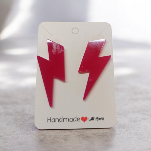 Pendientes rayo rosa fucsia