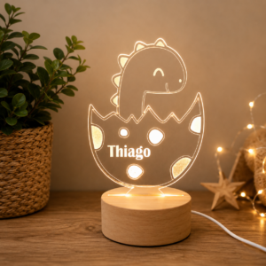 🦕 Lámpara LED Personalizada Dinosaurio con Nombre